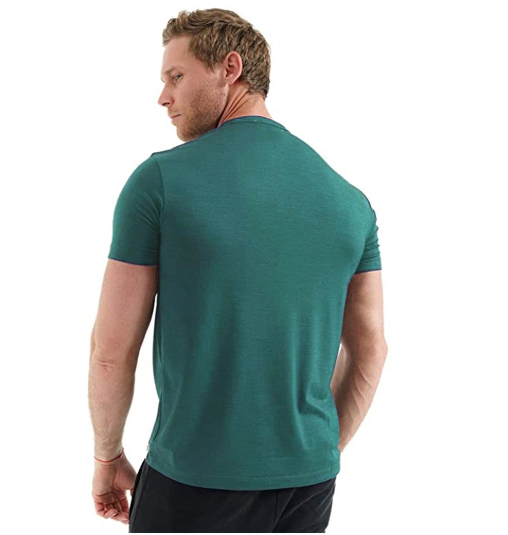 Natural Sweat Absorbing Wool Short Sleeved T-Shirt