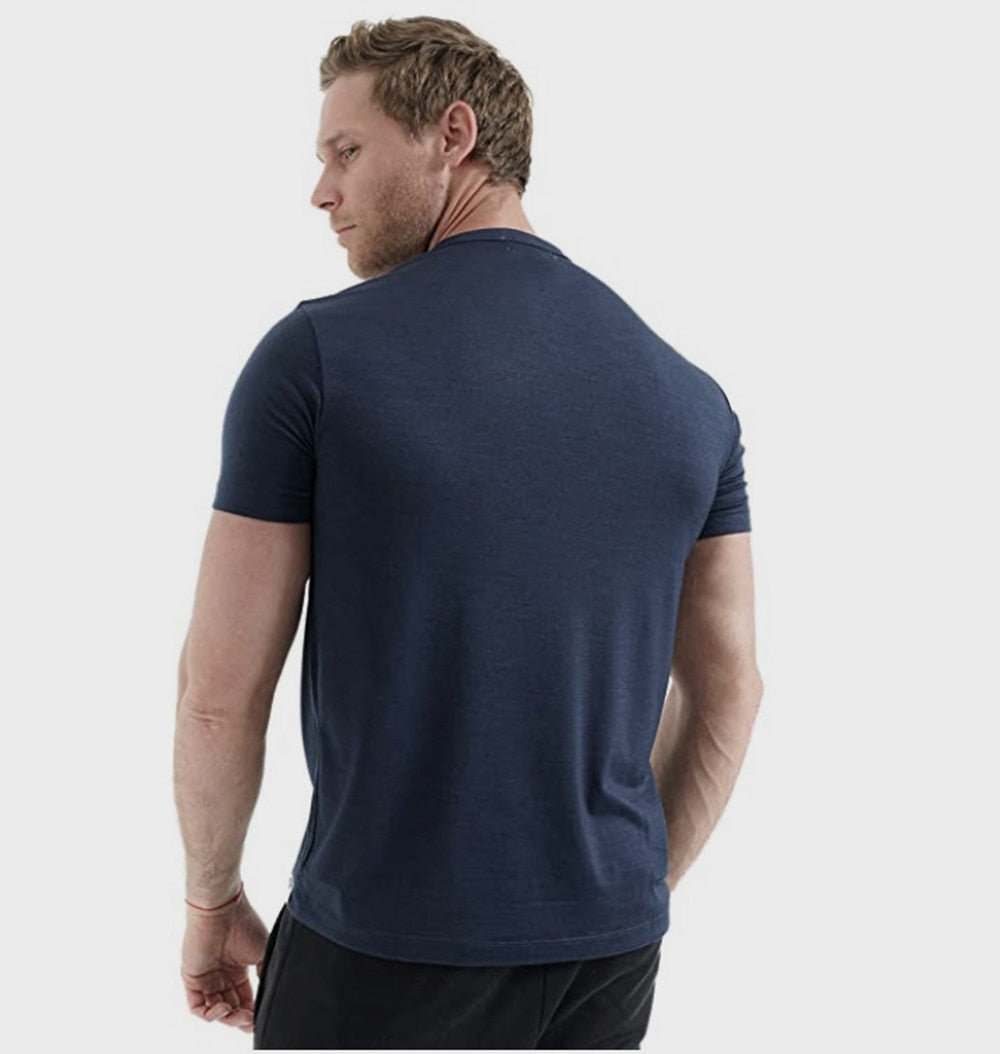 Natural Sweat Absorbing Wool Short Sleeved T-Shirt