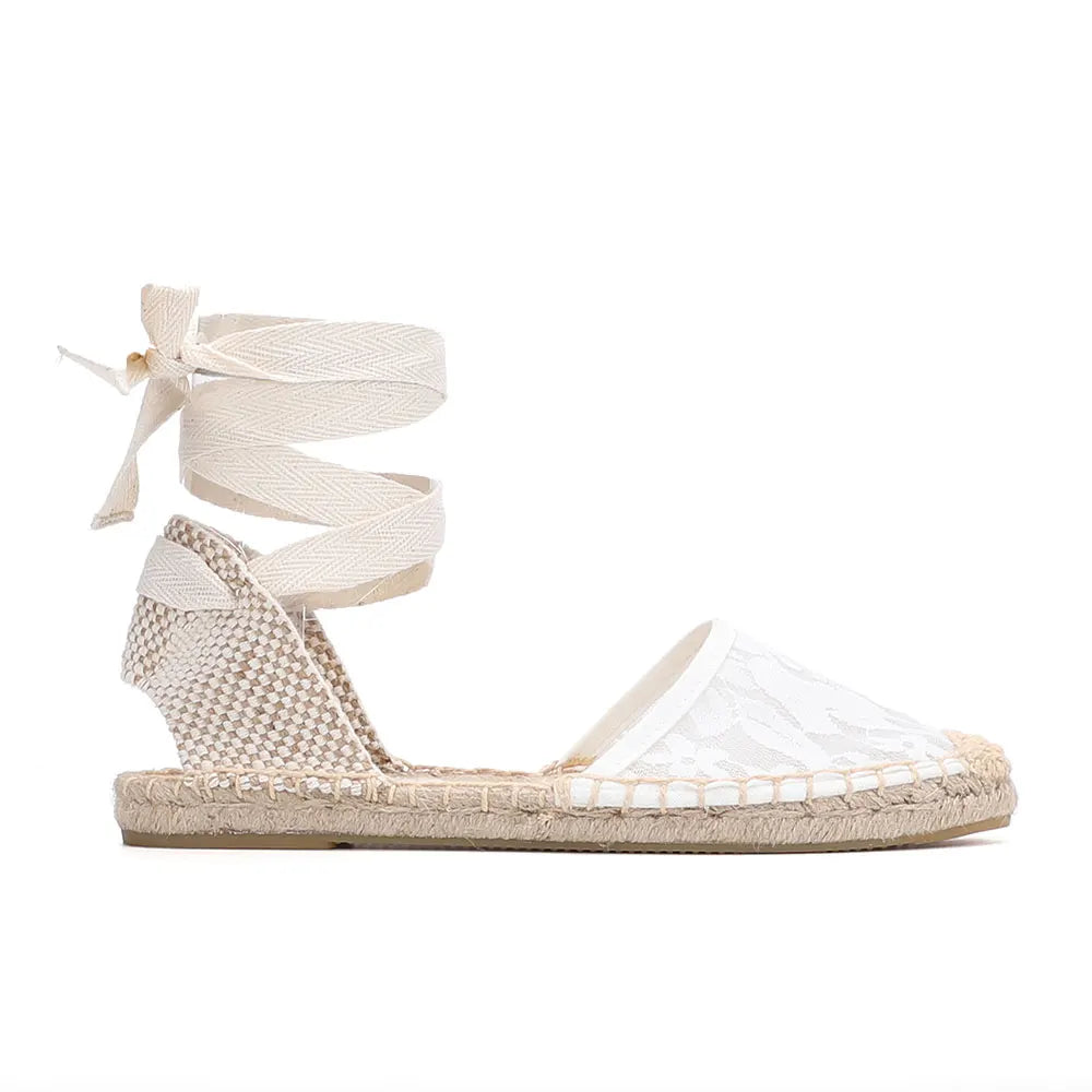 Natural Hemp with Lace Espadrilles