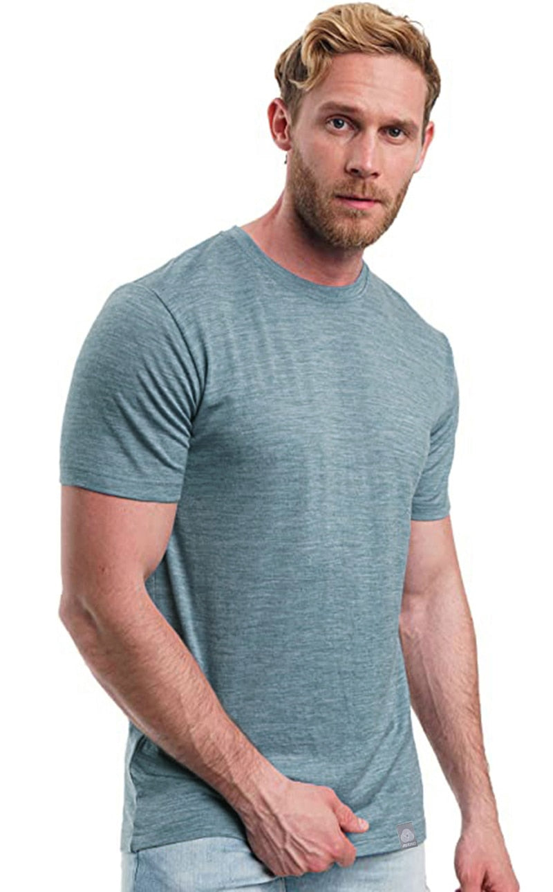 Natural Sweat Absorbing Wool Short Sleeved T-Shirt