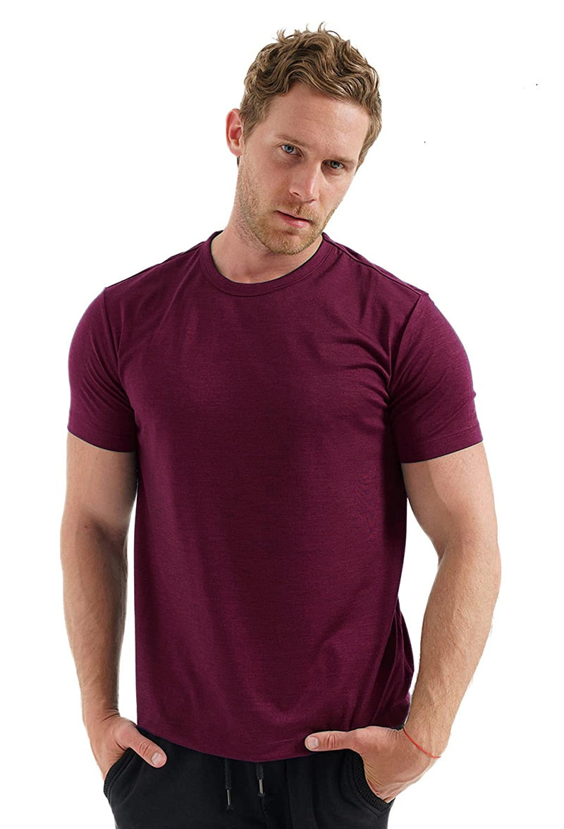 Natural Sweat Absorbing Wool Short Sleeved T-Shirt