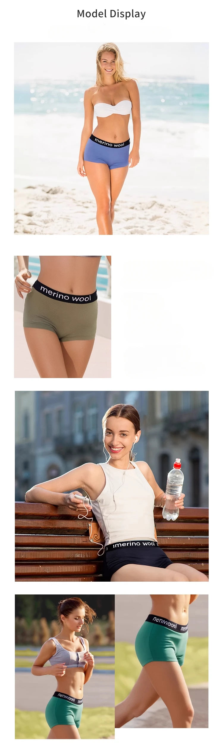 Women's Merino Wool Blend Boxer Briefs