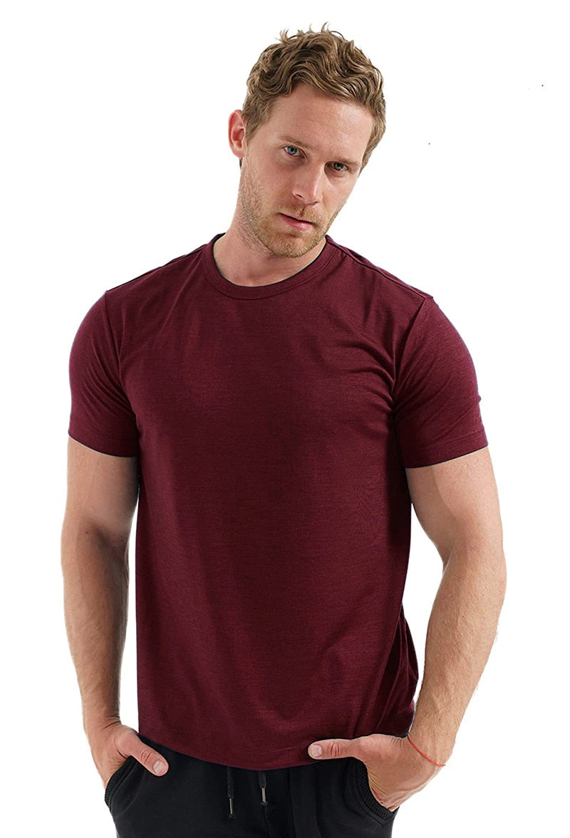 Natural Sweat Absorbing Wool Short Sleeved T-Shirt