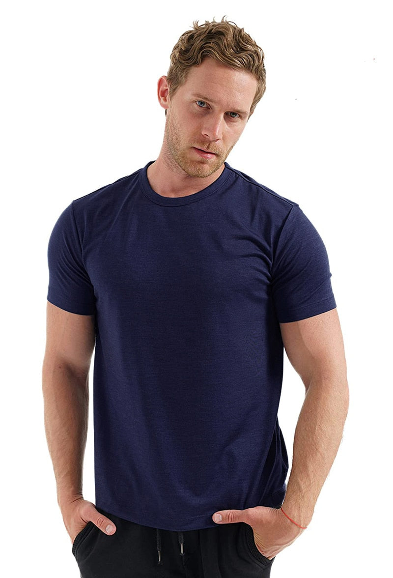 Natural Sweat Absorbing Wool Short Sleeved T-Shirt