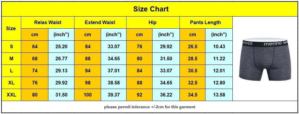 Men's Underwear 40% Merino Wool Blend Boxershorts