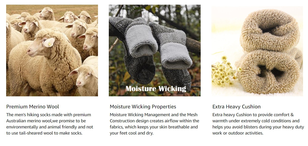 Hiking Socks 80% Merino Wool For Men and Women