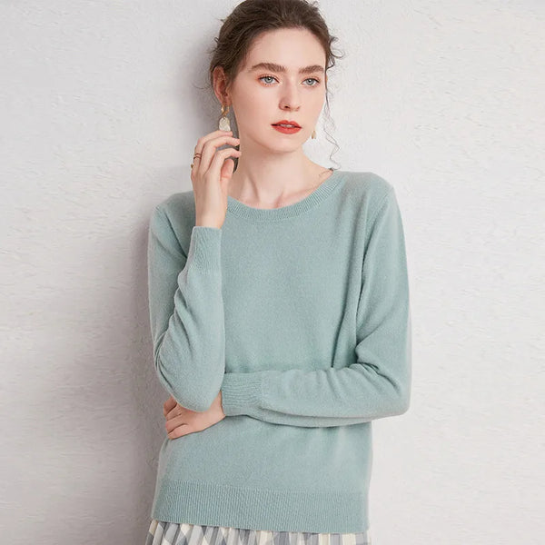 Women's 100% Merino Wool Sweater O-Neck 40% off when add to cart!