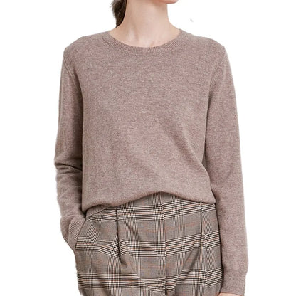 Women's 100% Merino Wool Sweater O-Neck