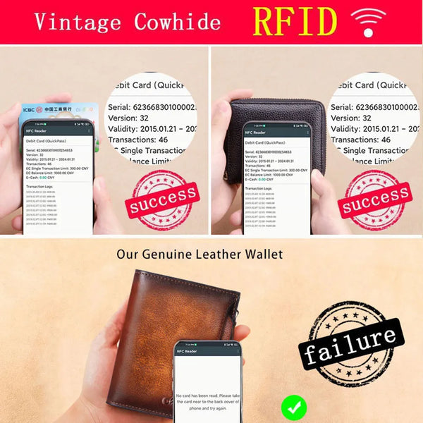 Vintage Genuine Leather Men's Wallet 40% off when add to cart!