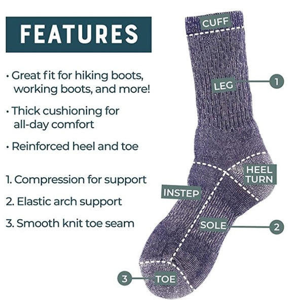 Natural 100% Merino Wool Men's and Women's Socks 40%off when add to cart!