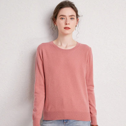 Women's 100% Merino Wool Sweater O-Neck