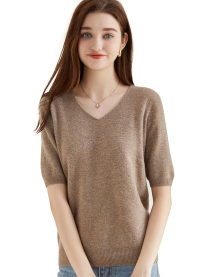 Women's 100% Merino Wool Sweater V-neck