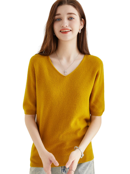 Women's 100% Merino Wool Sweater V-neck