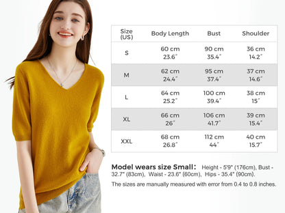 Women's 100% Merino Wool Sweater V-neck