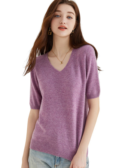 Women's 100% Merino Wool Sweater V-neck