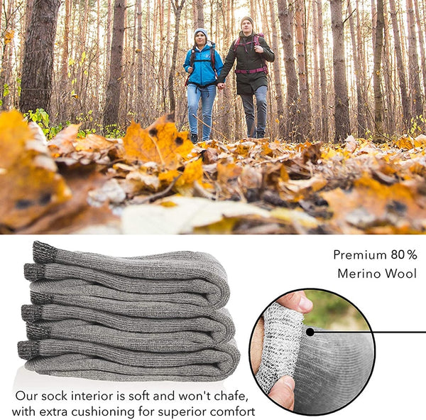 Hiking Socks 80% Merino Wool For Men and Women 40%off when add to cart!