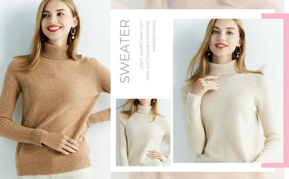 Cashmere Women's Knitted 100% Merino Wool Sweater