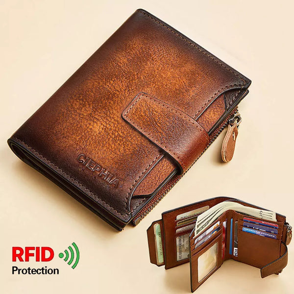 Vintage Genuine Leather Men's Wallet 40% off when add to cart!